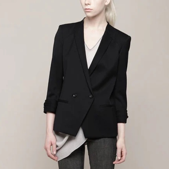 HELMUT LANG Women's Black Roll-Up Sleeve Blazer